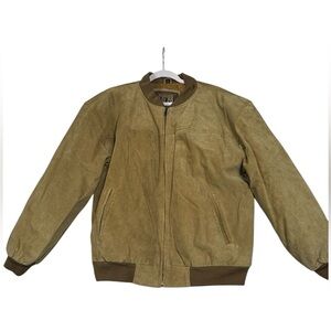 Authentic Adler Since 1955 Tan Suede Bomber Jacket